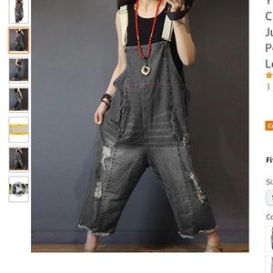Women’s jean cropped pant overall